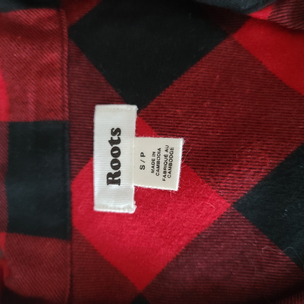NWOT Roots Cabin Red Plaid Flannel Pajama Set - Picture 4 of 5